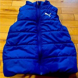 Puma Kids Unisex Puffer Vest Size X-Small 5/6 sleeveless blue